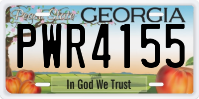 GA license plate PWR4155