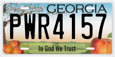 GA license plate PWR4157