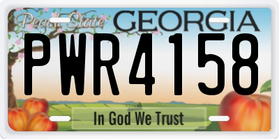GA license plate PWR4158
