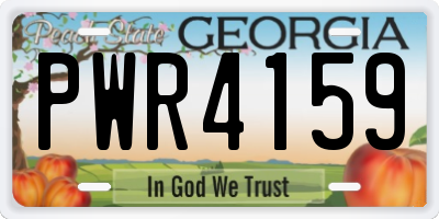GA license plate PWR4159