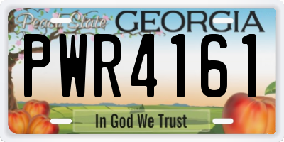 GA license plate PWR4161