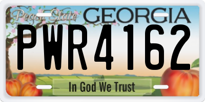 GA license plate PWR4162