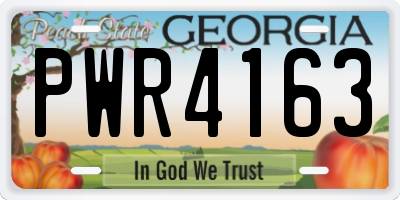 GA license plate PWR4163
