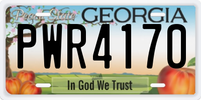 GA license plate PWR4170