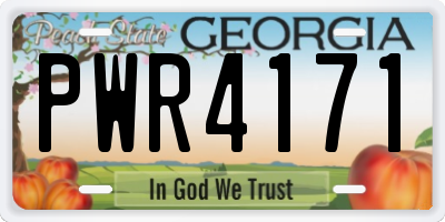 GA license plate PWR4171