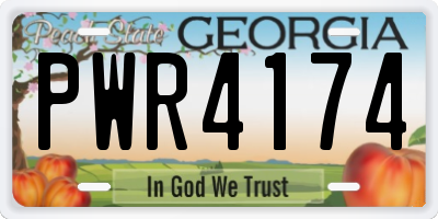 GA license plate PWR4174