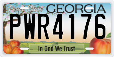 GA license plate PWR4176