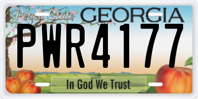 GA license plate PWR4177