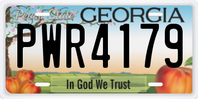 GA license plate PWR4179