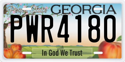 GA license plate PWR4180