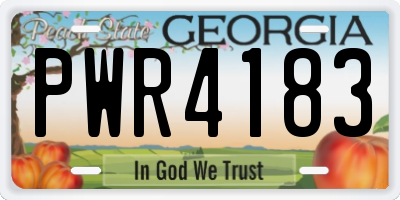GA license plate PWR4183