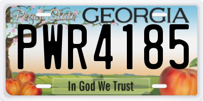 GA license plate PWR4185