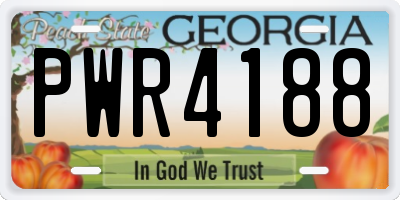 GA license plate PWR4188
