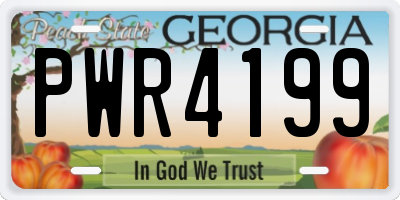 GA license plate PWR4199