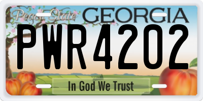 GA license plate PWR4202