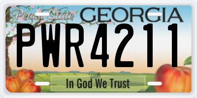 GA license plate PWR4211