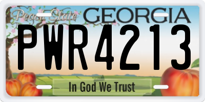 GA license plate PWR4213