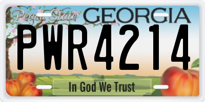 GA license plate PWR4214