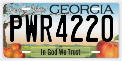 GA license plate PWR4220
