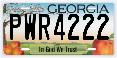 GA license plate PWR4222