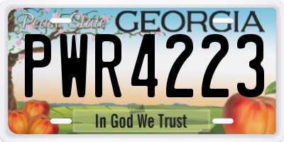 GA license plate PWR4223