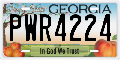 GA license plate PWR4224