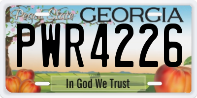GA license plate PWR4226