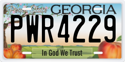 GA license plate PWR4229