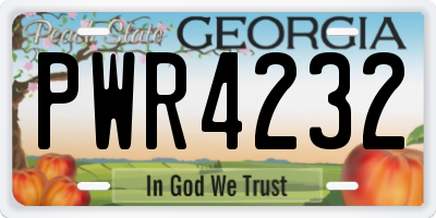 GA license plate PWR4232