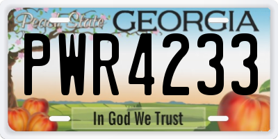 GA license plate PWR4233