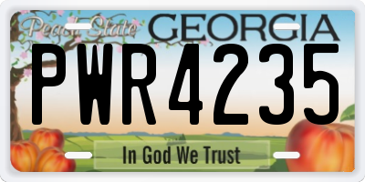 GA license plate PWR4235
