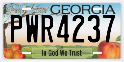 GA license plate PWR4237