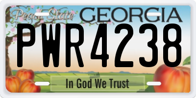GA license plate PWR4238