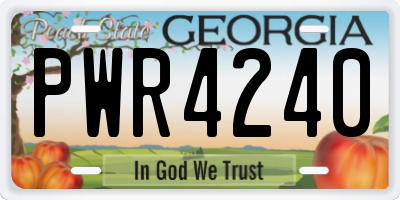 GA license plate PWR4240