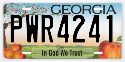GA license plate PWR4241
