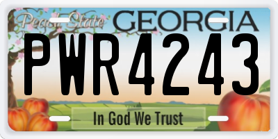 GA license plate PWR4243