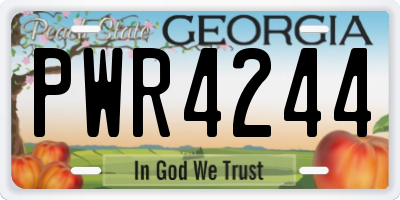 GA license plate PWR4244