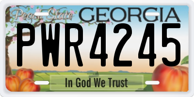 GA license plate PWR4245