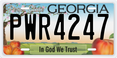 GA license plate PWR4247