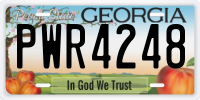 GA license plate PWR4248
