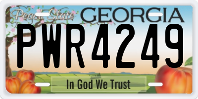 GA license plate PWR4249