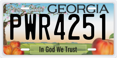GA license plate PWR4251