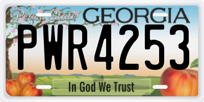 GA license plate PWR4253