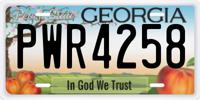 GA license plate PWR4258