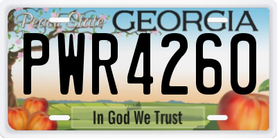 GA license plate PWR4260