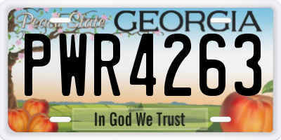 GA license plate PWR4263