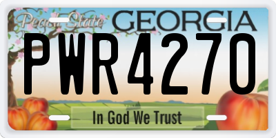 GA license plate PWR4270