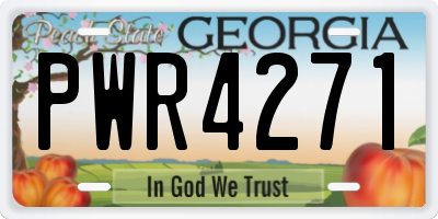 GA license plate PWR4271