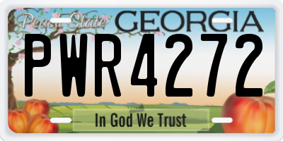 GA license plate PWR4272