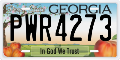 GA license plate PWR4273